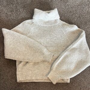 Cozy Cream Cropped Turtleneck Sweater
